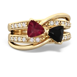 Ruby Bowtie 14K Yellow Gold ring R2360