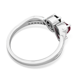 Ruby Side By Side 14K White Gold ring R3090