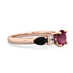 Ruby 6Mm Round Eternal Embrace Engagement 14K Rose Gold ring R2005