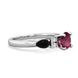 Ruby 6Mm Round Eternal Embrace Engagement 14K White Gold ring R2005