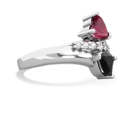 Ruby Heart To Heart 14K White Gold ring R2064