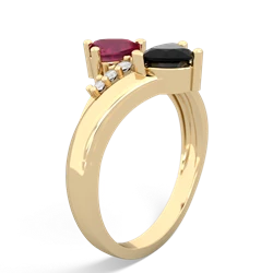 Ruby Heart To Heart 14K Yellow Gold ring R2064