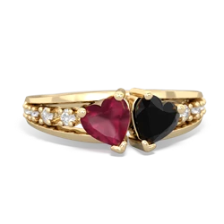 Ruby Heart To Heart 14K Yellow Gold ring R3342