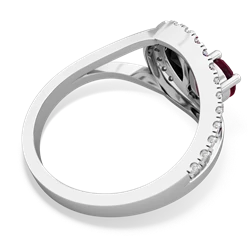 Ruby Nestled Heart Keepsake 14K White Gold ring R5650