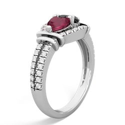 Ruby Art-Deco Keepsake 14K White Gold ring R5630