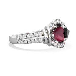 Ruby Art-Deco Keepsake 14K White Gold ring R5630