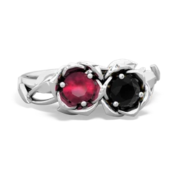 Ruby Rose Garden 14K White Gold ring R5510