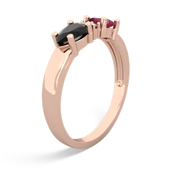 Ruby Pear Bowtie 14K Rose Gold ring R0865