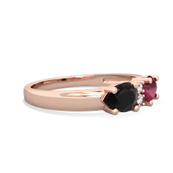 Ruby Pear Bowtie 14K Rose Gold ring R0865