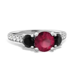 Ruby Pave Trellis 14K White Gold ring R5500