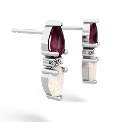 Ruby Bowtie Drop 14K White Gold earrings E0865