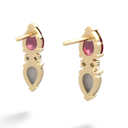 Ruby Bowtie Drop 14K Yellow Gold earrings E0865