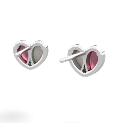 Ruby 'Our Heart' 14K White Gold earrings E5072