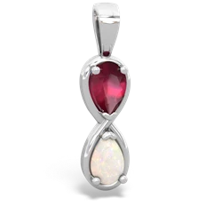 Ruby Infinity 14K White Gold pendant P5050