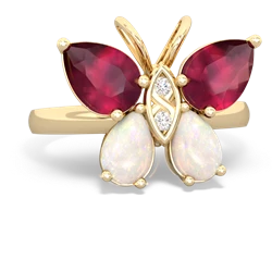 Ruby Butterfly 14K Yellow Gold ring R2215