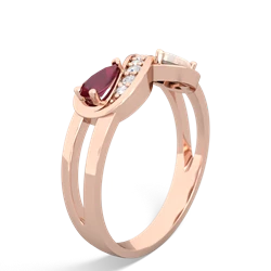 Ruby Diamond Infinity 14K Rose Gold ring R5390