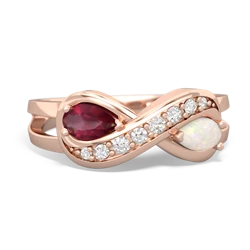 Ruby Diamond Infinity 14K Rose Gold ring R5390