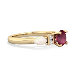 Ruby 6Mm Round Eternal Embrace Engagement 14K Yellow Gold ring R2005