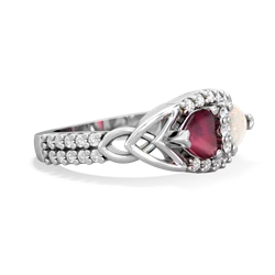 Ruby Sparkling Celtic Knot 14K White Gold ring R2645