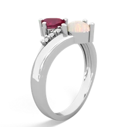 Ruby Heart To Heart 14K White Gold ring R2064