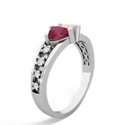 Ruby Heart To Heart 14K White Gold ring R3342