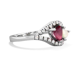 Ruby Mother And Child 14K White Gold ring R3010