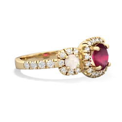 Ruby Regal Halo 14K Yellow Gold ring R5350