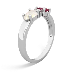 Ruby Pear Bowtie 14K White Gold ring R0865