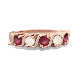 Ruby Anniversary Band 14K Rose Gold ring R2089