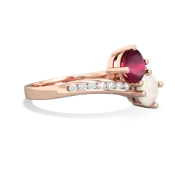 Ruby Channel Set Two Stone 14K Rose Gold ring R5303