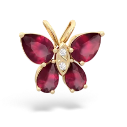 Ruby Butterfly 14K Yellow Gold pendant P2215