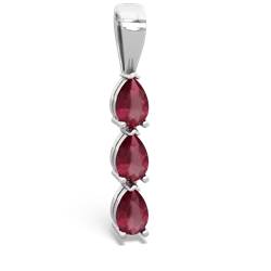 Ruby Dew Drops 14K White Gold pendant P2251