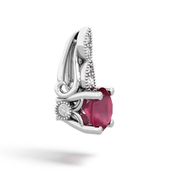 Ruby Antique Elegance 14K White Gold pendant P3100