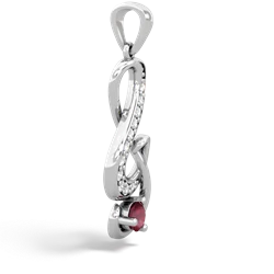 Ruby G-Clef Music 14K White Gold pendant P5830