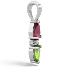 Ruby Bowtie Drop 14K White Gold pendant P0865