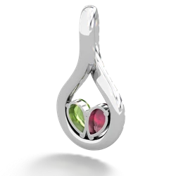 Ruby Pave Twist 'One Heart' 14K White Gold pendant P5360