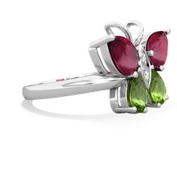 Ruby Butterfly 14K White Gold ring R2215