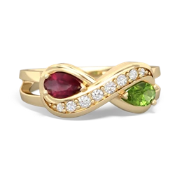 Ruby Diamond Infinity 14K Yellow Gold ring R5390