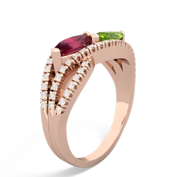 Ruby Diamond Rivers 14K Rose Gold ring R3070