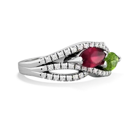 Ruby Diamond Rivers 14K White Gold ring R3070