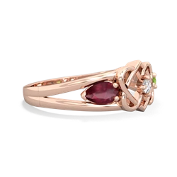 Ruby Hearts Intertwined 14K Rose Gold ring R5880