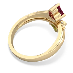 Ruby Heart To Heart 14K Yellow Gold ring R2064