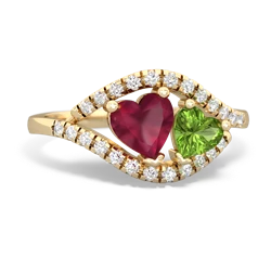 Ruby Mother And Child 14K Yellow Gold ring R3010