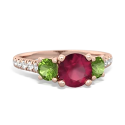 Ruby Pave Trellis 14K Rose Gold ring R5500