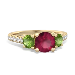 Ruby Pave Trellis 14K Yellow Gold ring R5500