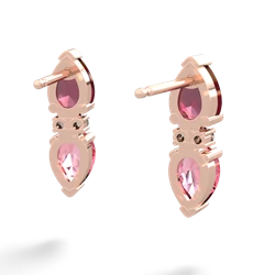 Ruby Bowtie Drop 14K Rose Gold earrings E0865