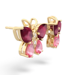 Ruby Butterfly 14K Yellow Gold earrings E2215