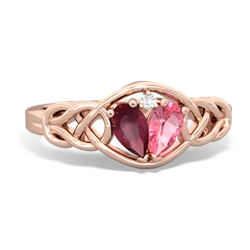 Ruby Celtic Love Knot 14K Rose Gold ring R5420