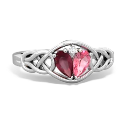 Ruby Celtic Love Knot 14K White Gold ring R5420