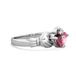 Ruby 'Our Heart' Claddagh 14K White Gold ring R2388